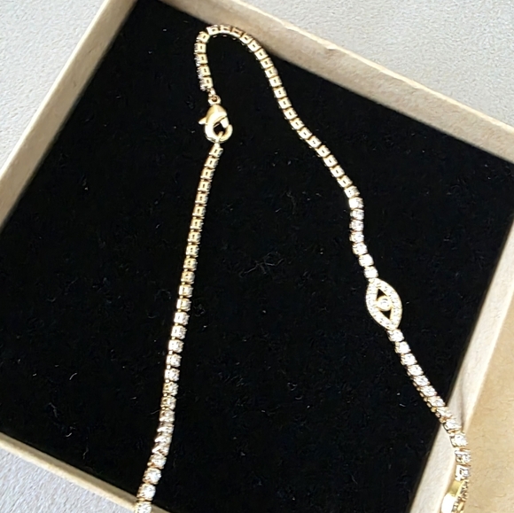 Elegant Gold Evil Eye Necklace NEW - Picture 3 of 4